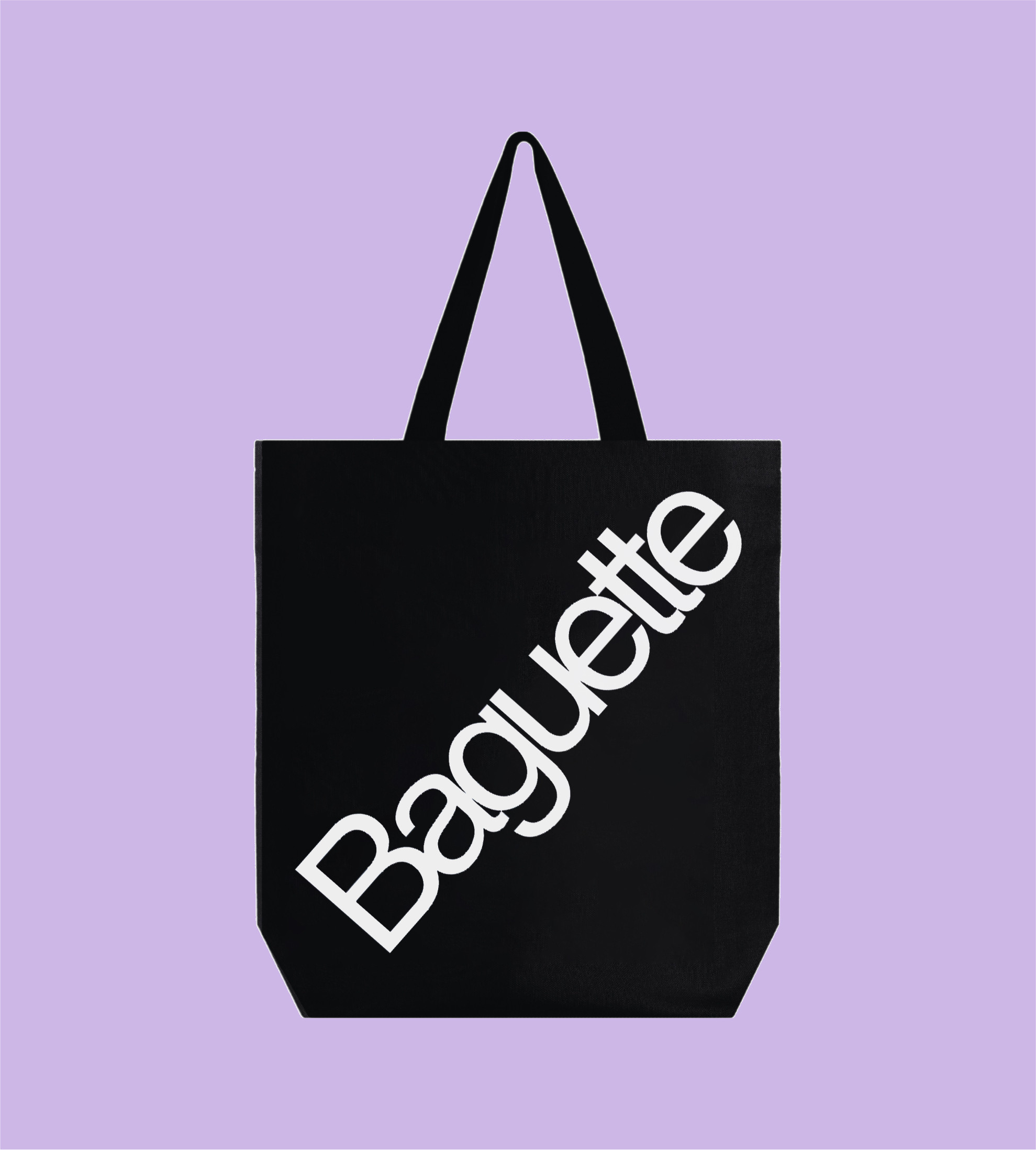 Black BAGUETTE Tote Bag