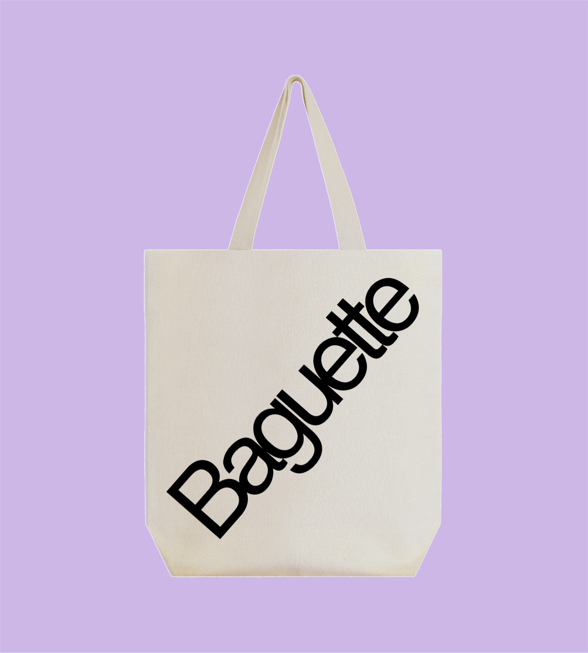 White BAGUETTE Tote Bag