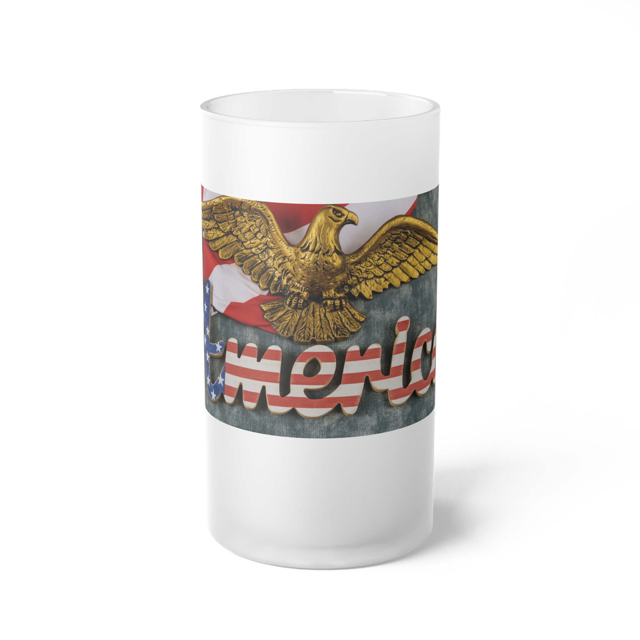Beer Mug American Eagle Flag Design