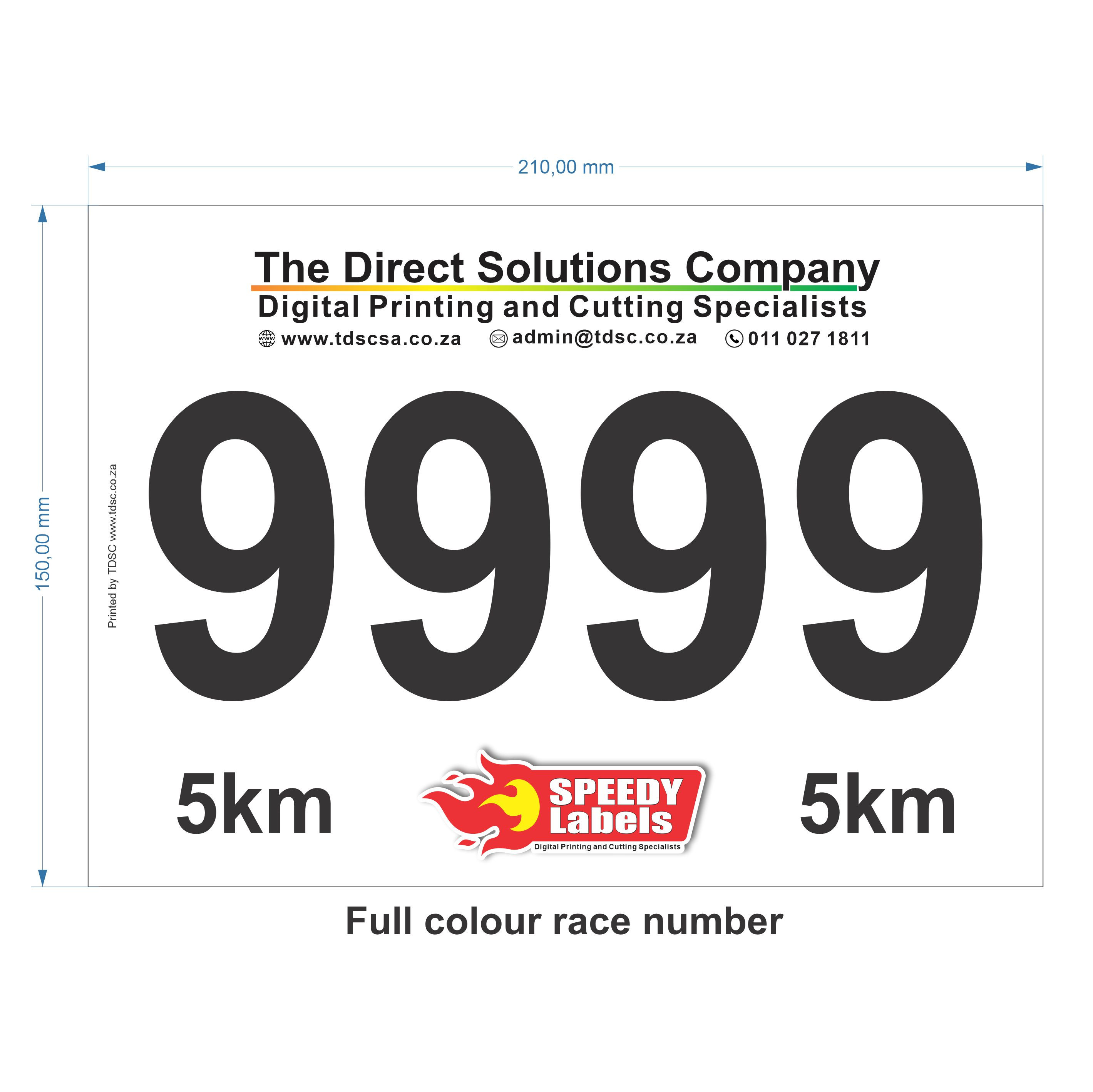 Tex21 Race numbers (150mm x 210mm)