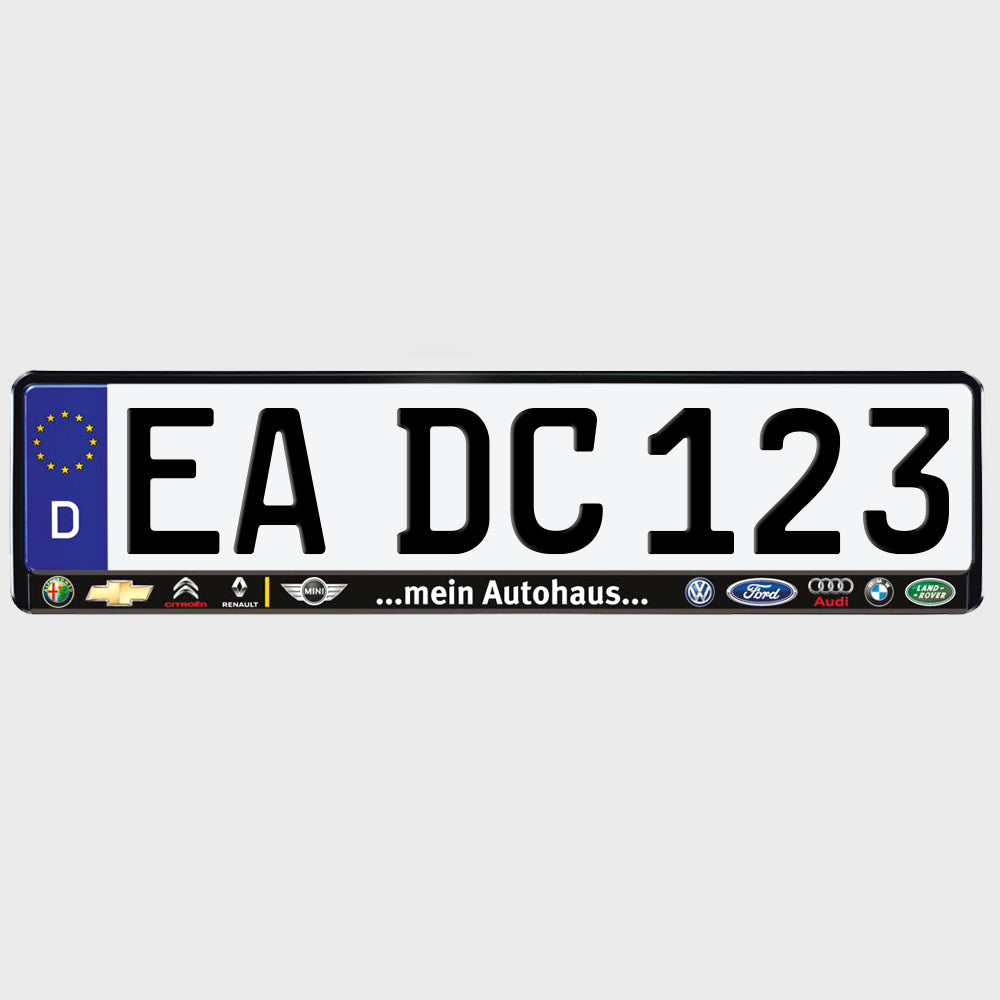 Kennzeichenhalter mit 4c Digitaldruck